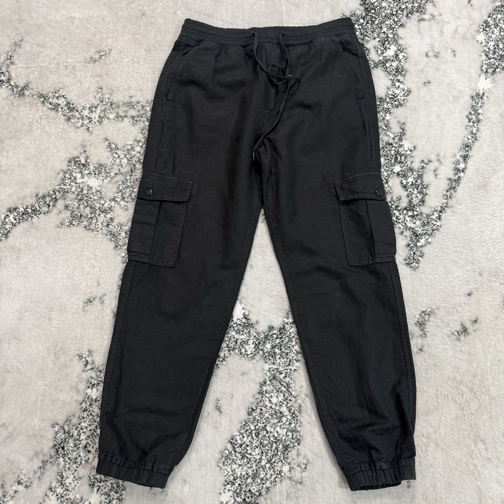 GAP Black Cargo Jogger Pants Women's Small Drawstring Elastic Ankle Casual